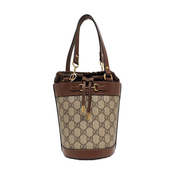 Authenticated pre-owned  Horsebit 1955 Small Coated Canvas Beige - Bucket Bag at Looply
