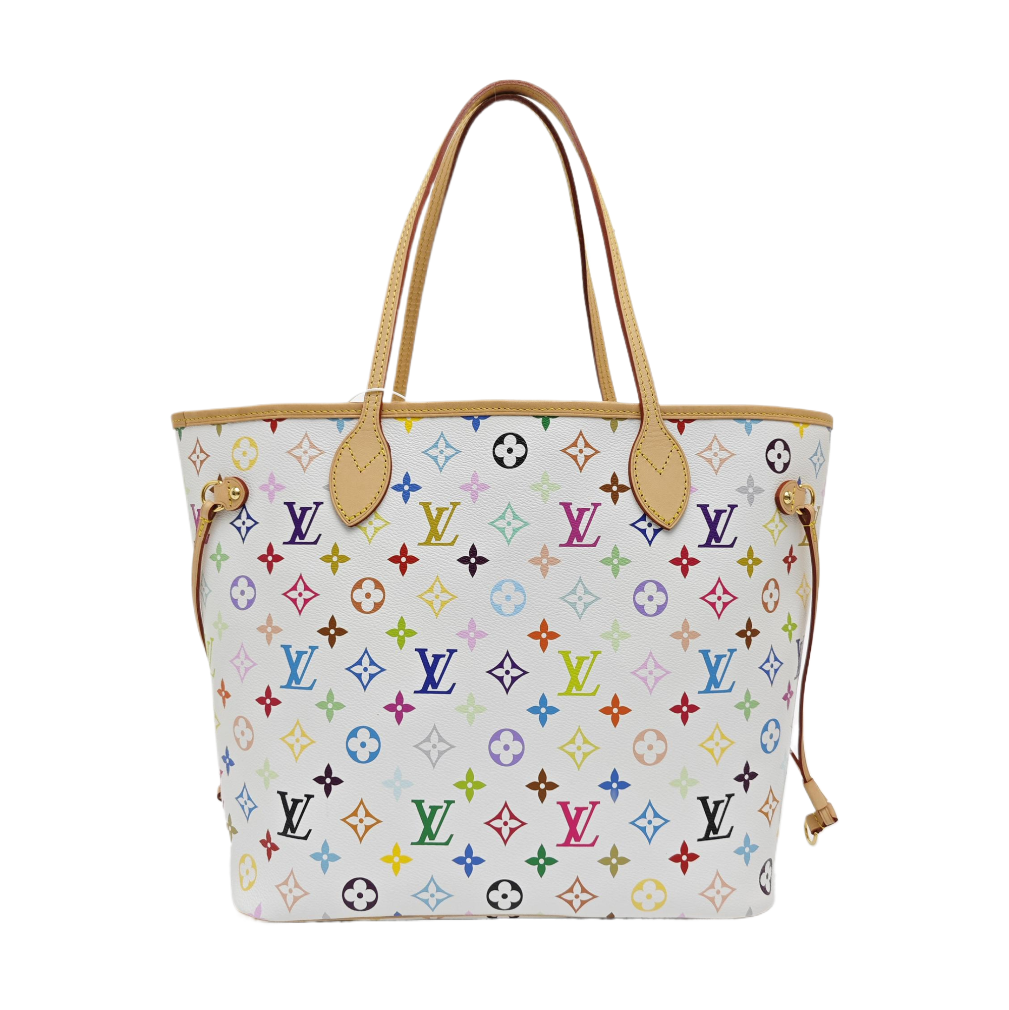 LV × TM NEVERFULL MM Monogram Coated Canvas White