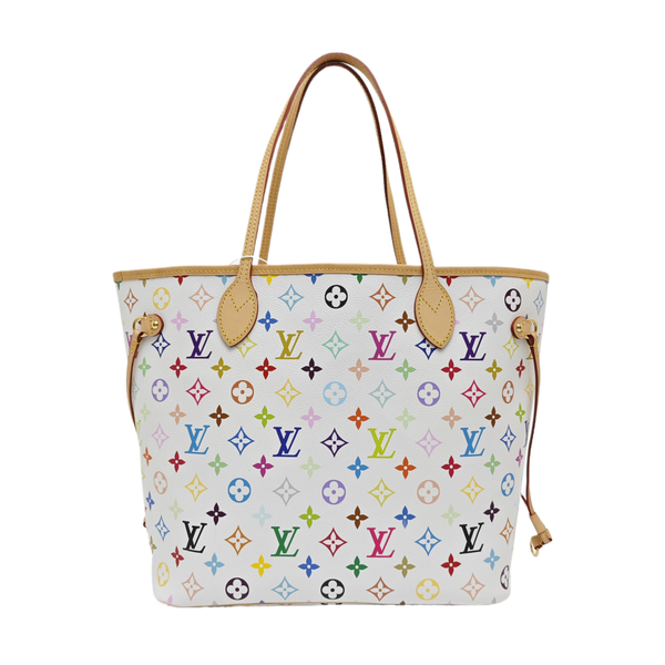 LV × TM NEVERFULL MM Monogram Coated Canvas White