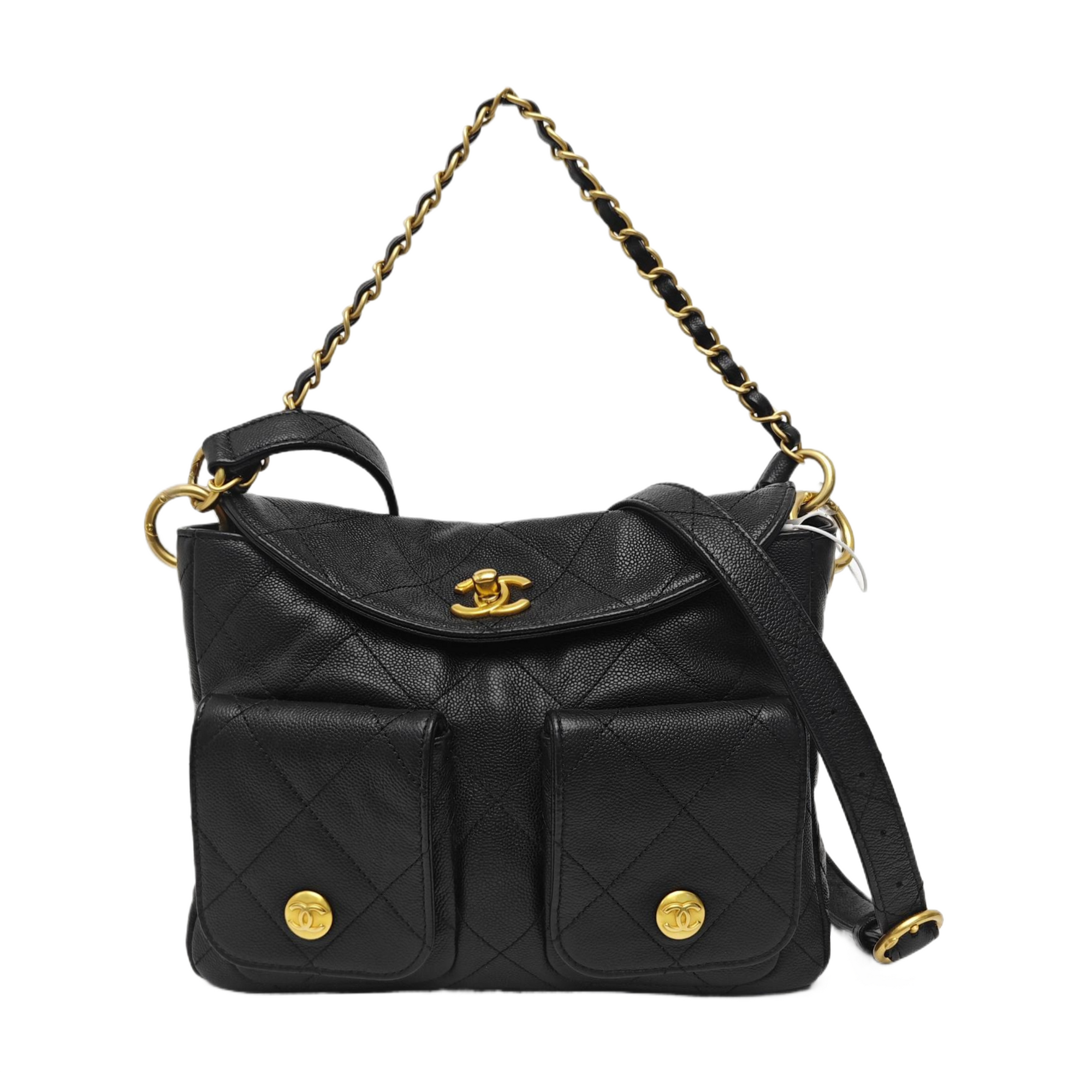 Suppletwins Quilted Grained Calfskin Black