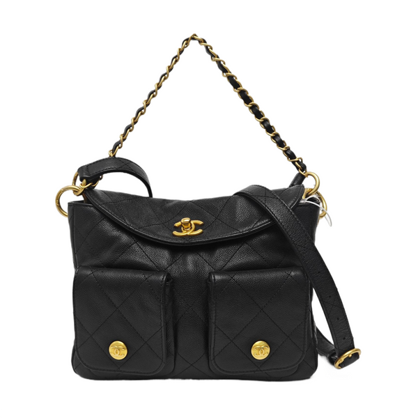 Suppletwins Quilted Grained Calfskin Black