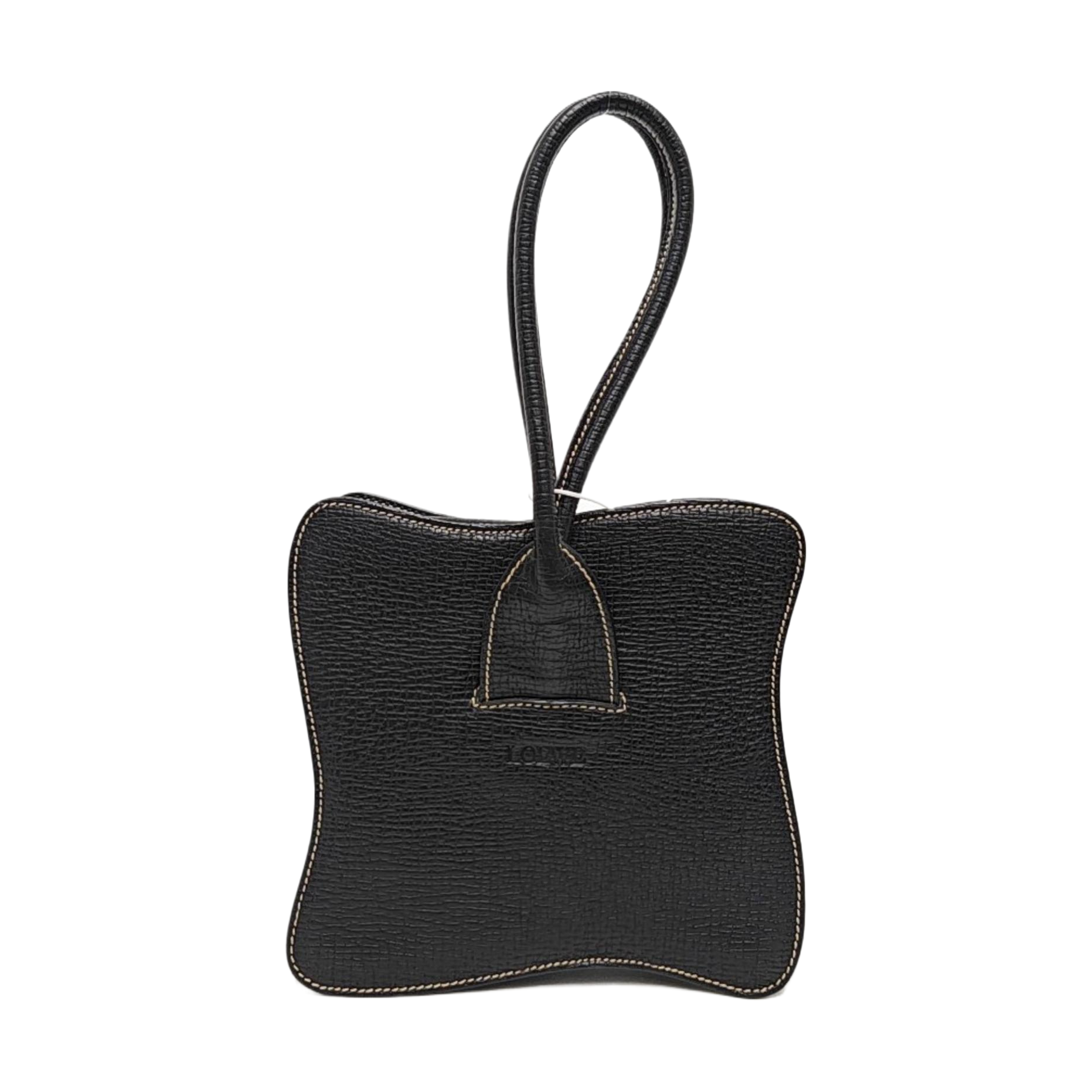 Calfskin Top Handle Bag Black