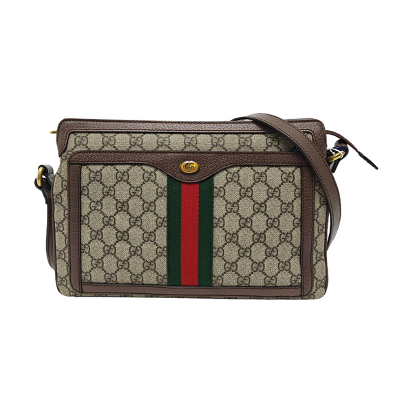 Ophidia Medium Monogram Coated Canvas Beige