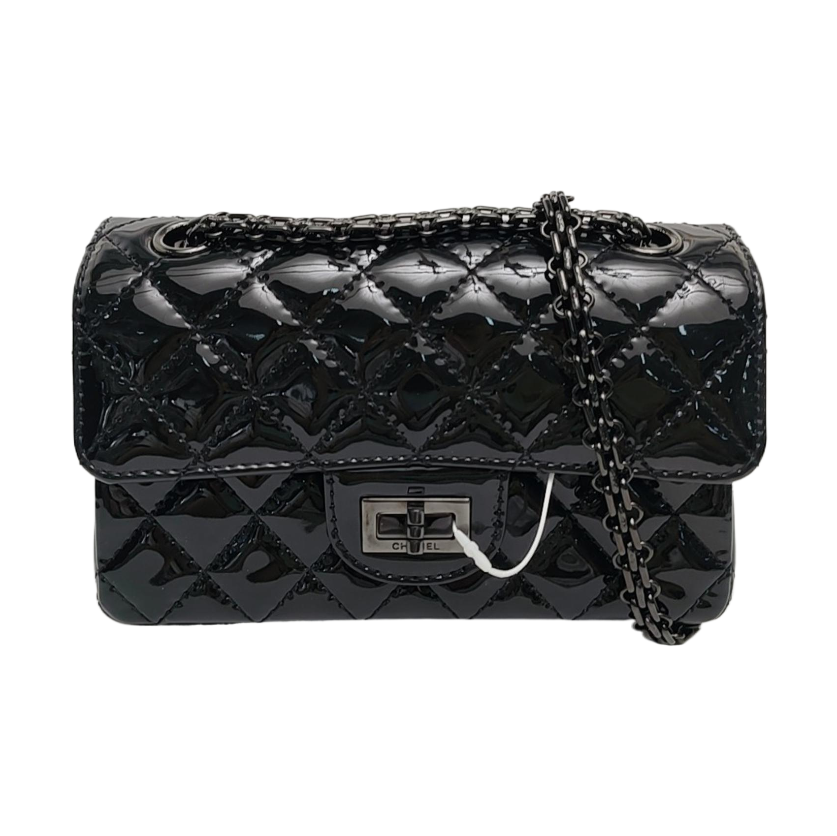 2.55 224 (mini) Quilted Patent Calfskin Black