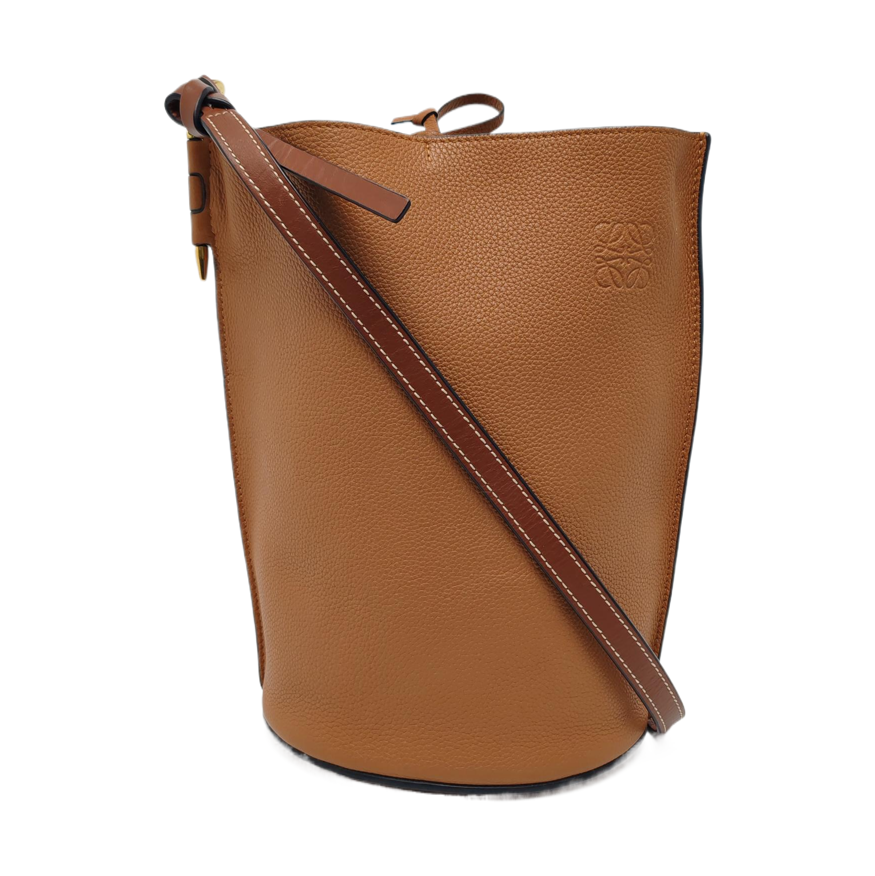 Authenticated pre-owned  Gate Calfskin Brown - Bucket Bag at Looply