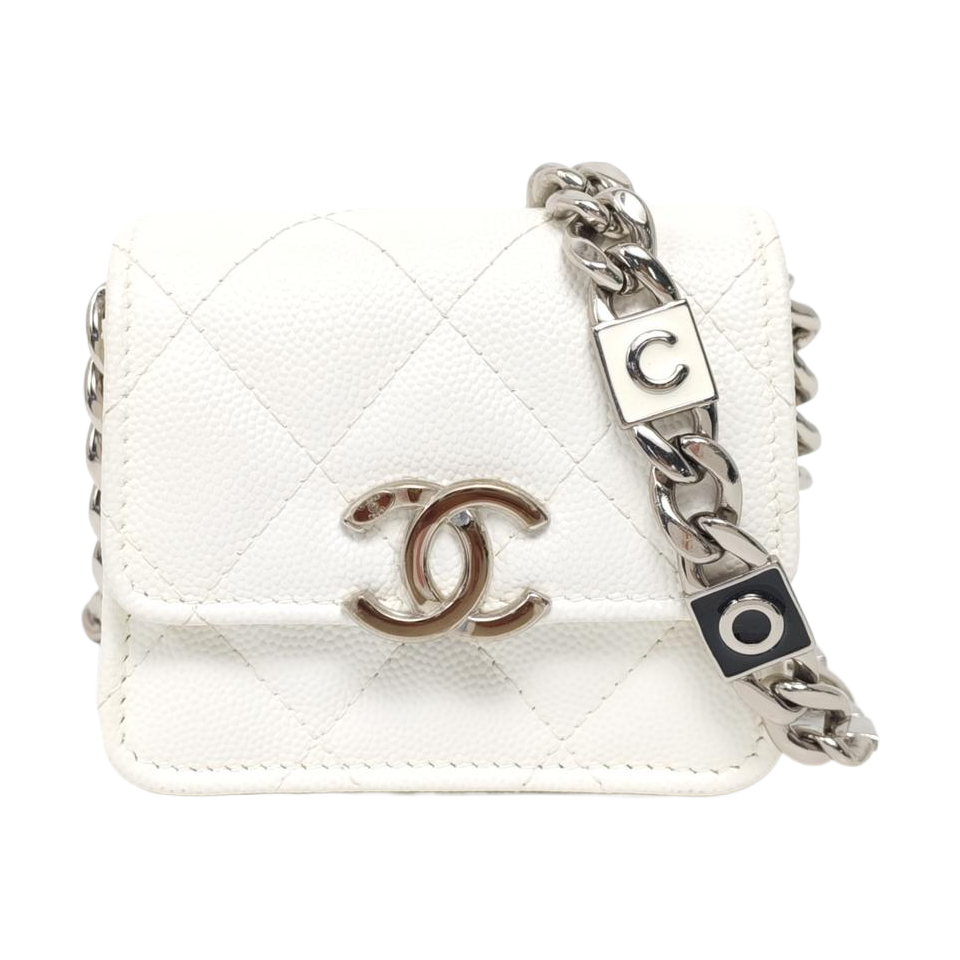 Quilted Grained Calfskin White