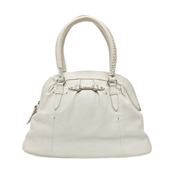 Calfskin Top Handle Bag White