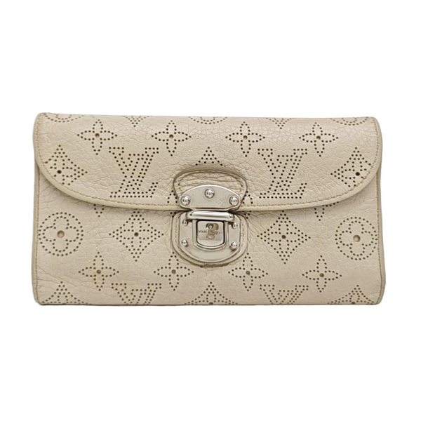 AMELIA Monogram Calfskin Beige Wallet