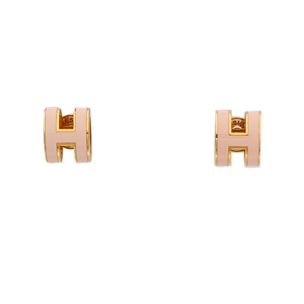 Pop H Metal Rose Gold Stud Earrings