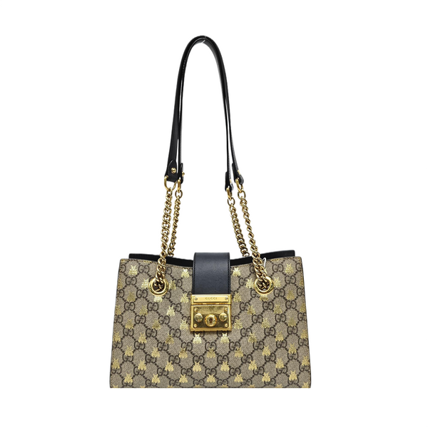 Padlock Small Monogram Coated Canvas Beige