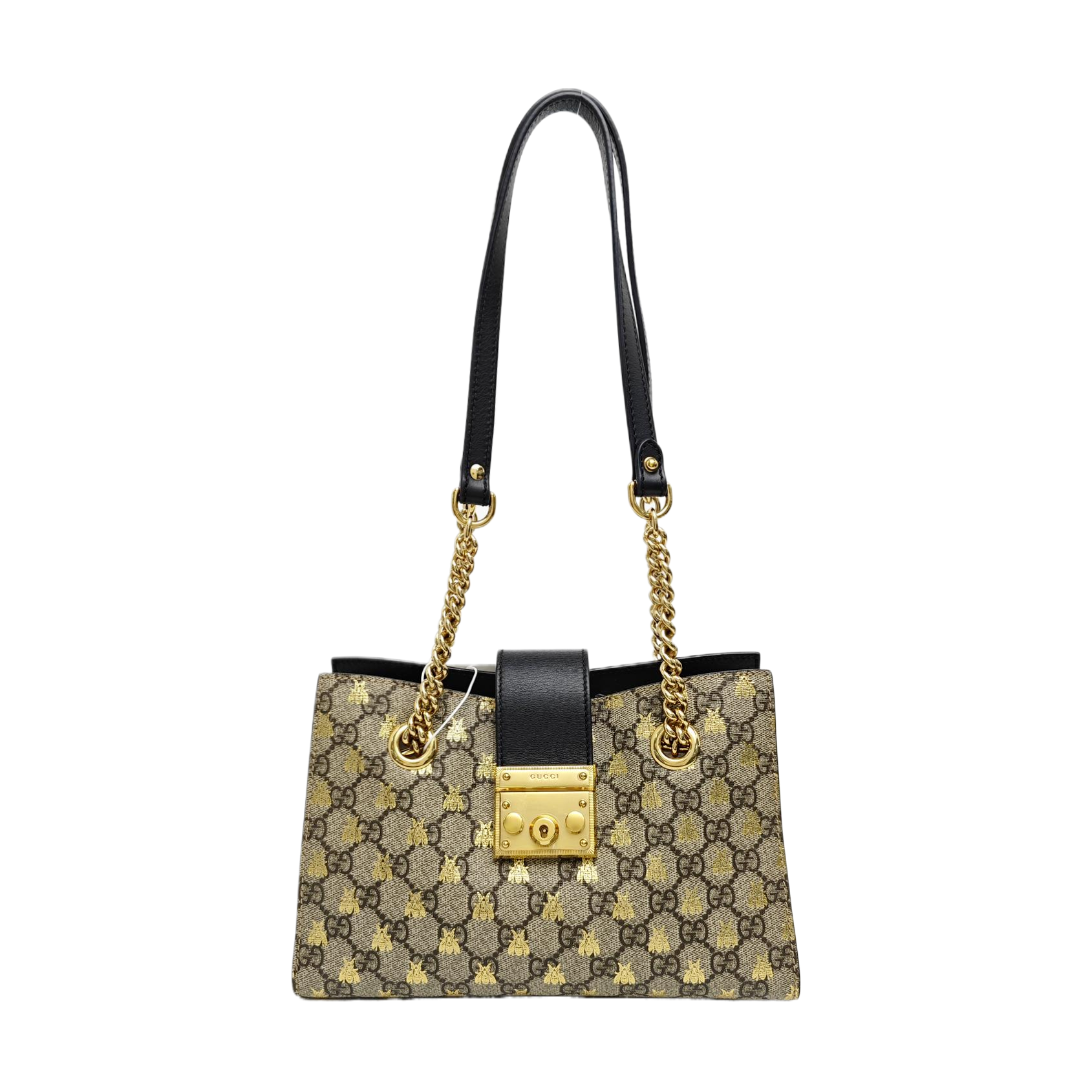 Padlock Small Monogram Coated Canvas Beige
