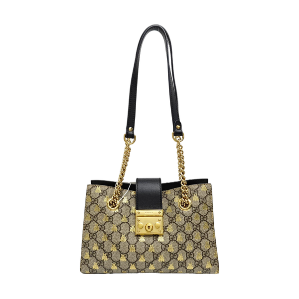 Padlock Small Monogram Coated Canvas Beige