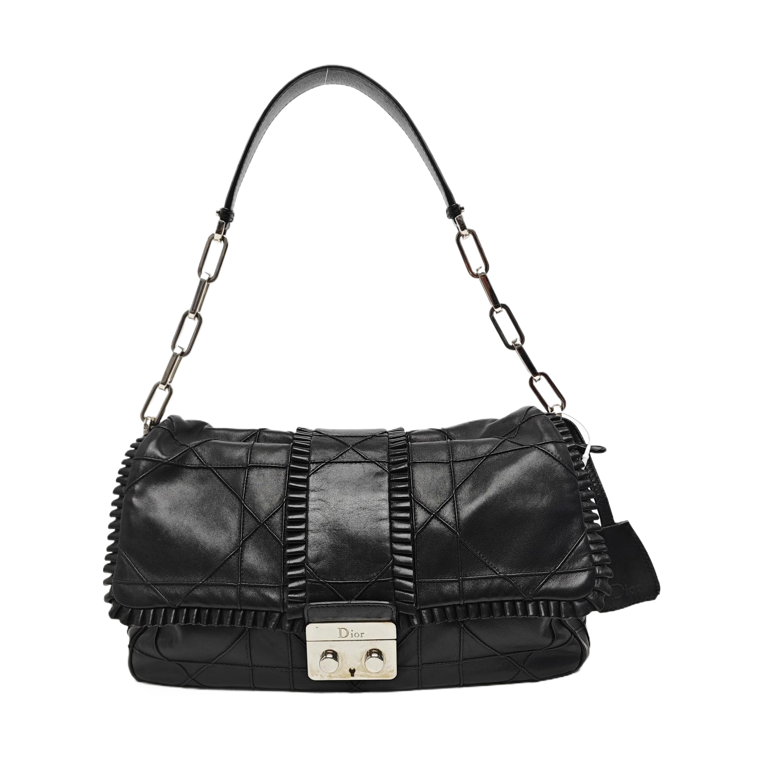 New Lock Cannage Calfskin Black