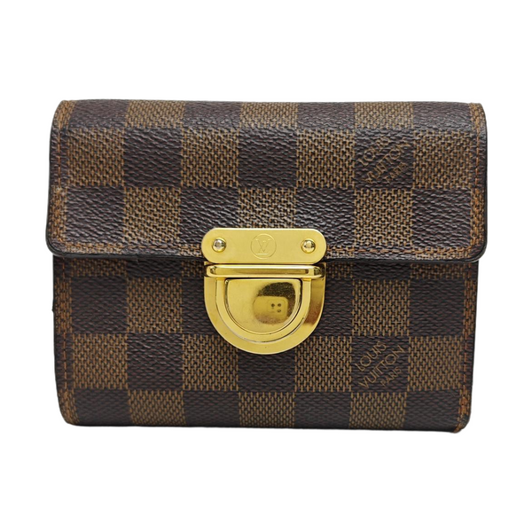 KOALA Damier Ebene Coated Canvas Brown Wallet