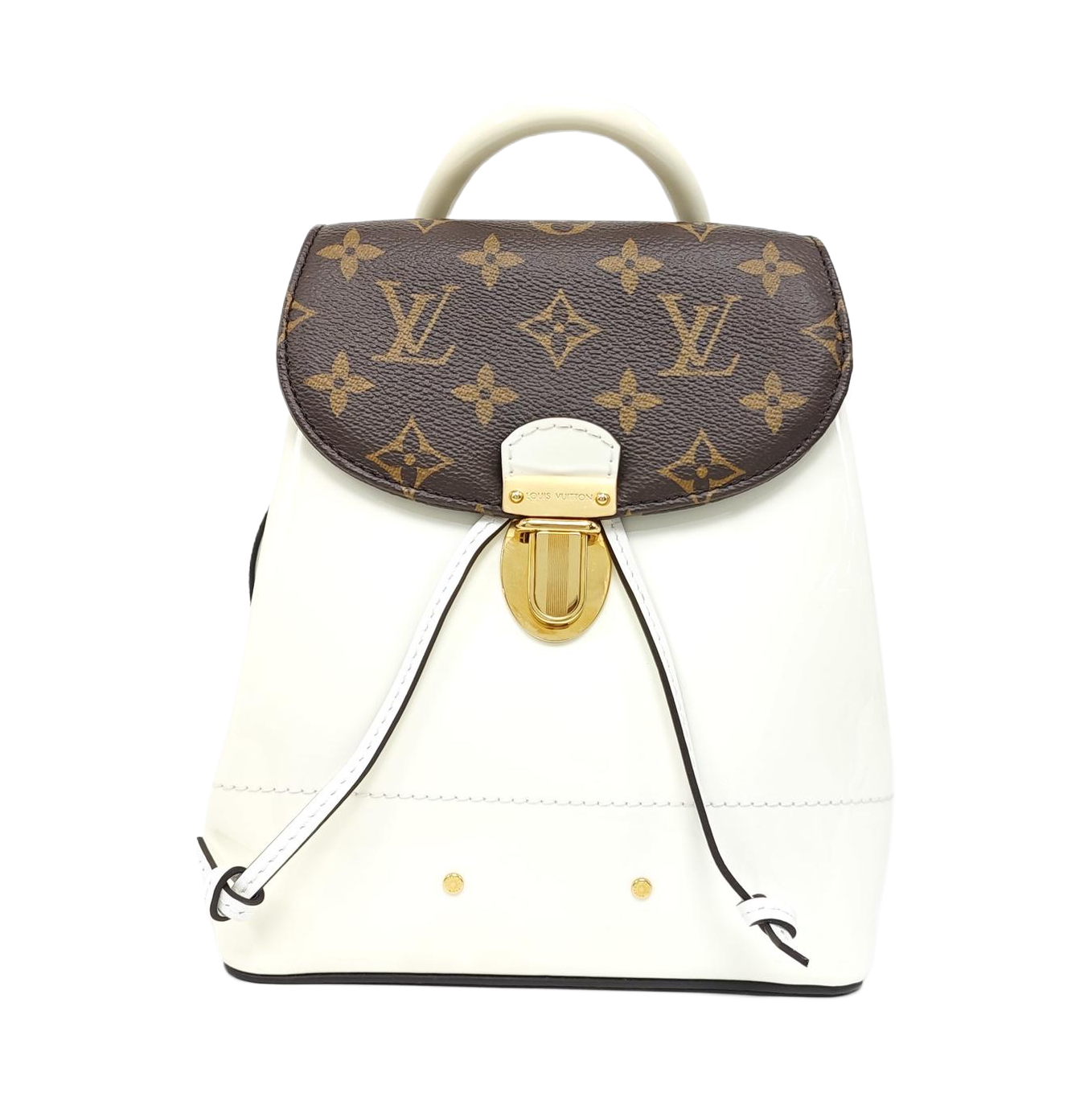 HOT SPRINGS MM Monogram Patent Leather White