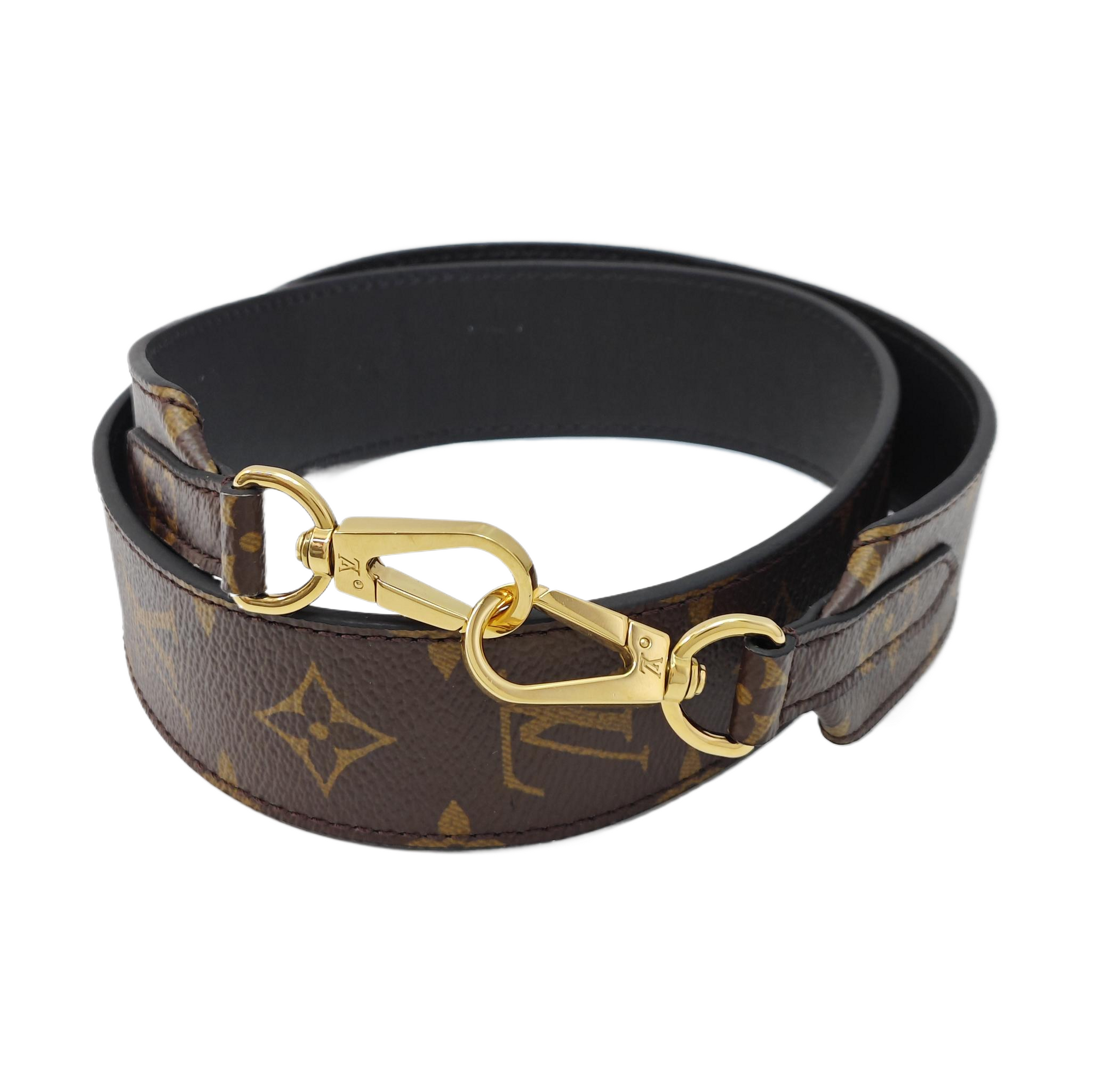 Monogram Coated Canvas Bag Strap Brown