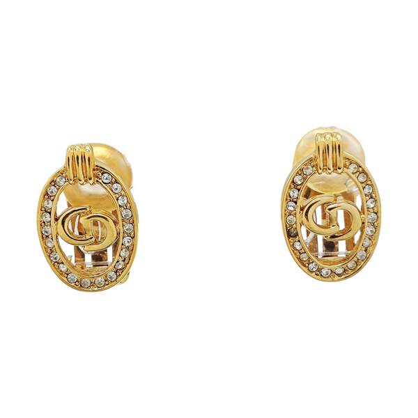 Petit CD Metal Gold Clip On Earrings