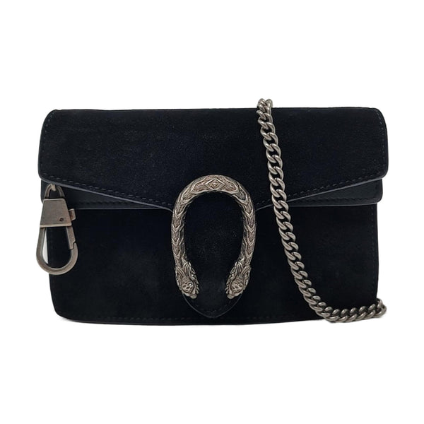 Authenticated pre-owned  Dionysus Super Mini Suede Black - Shoulder Bag at Looply
