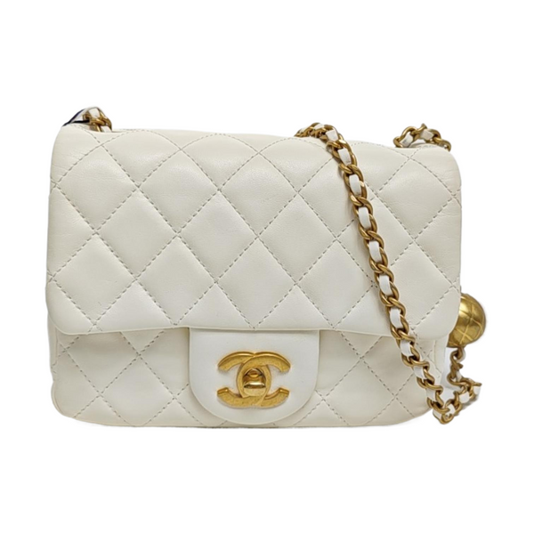 CLASSIC FLAP Mini Quilted Lambskin White
