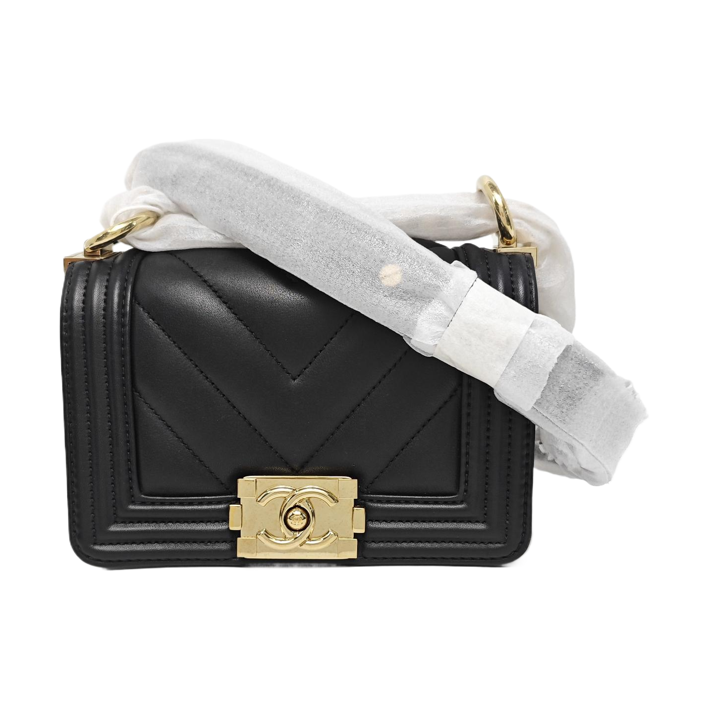 BOY CHANEL Small Chevron Calfskin Black