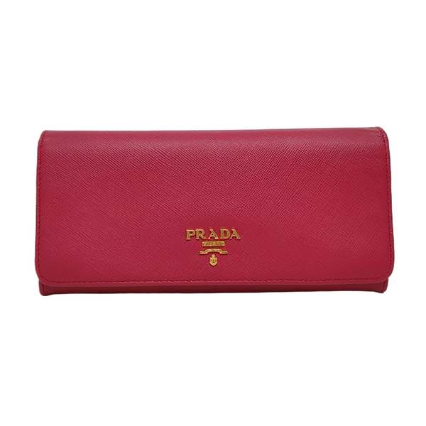 Fold Wallet Saffiano Calfskin Red Wallet