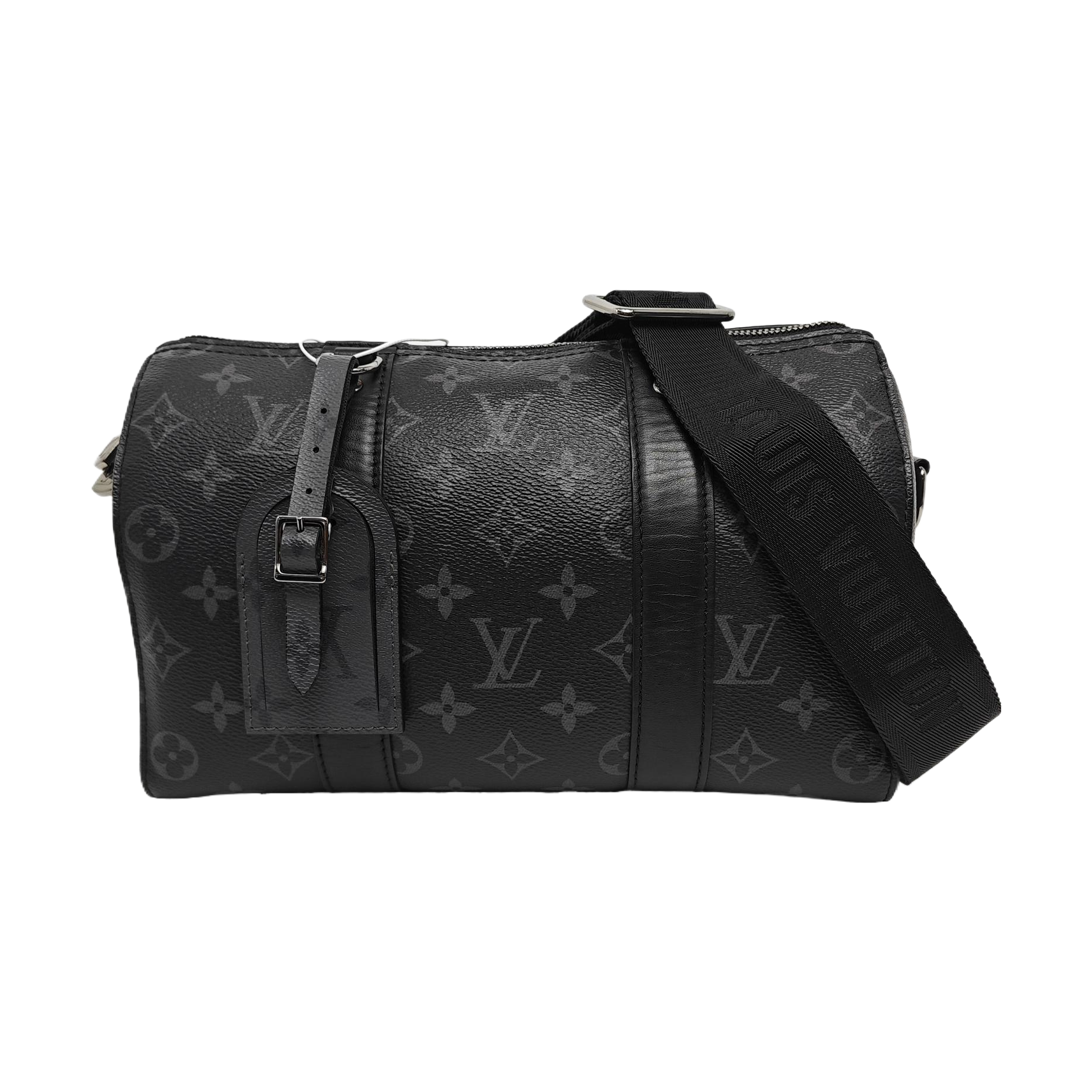 KEEPALL Monogram Coated Canvas Black