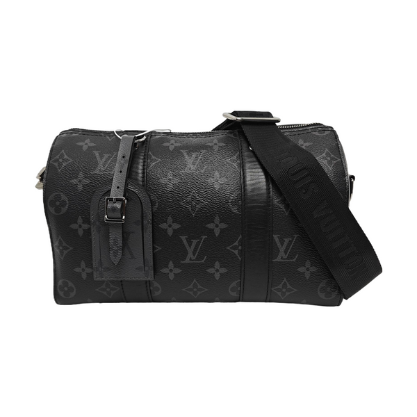 KEEPALL Monogram Coated Canvas Black