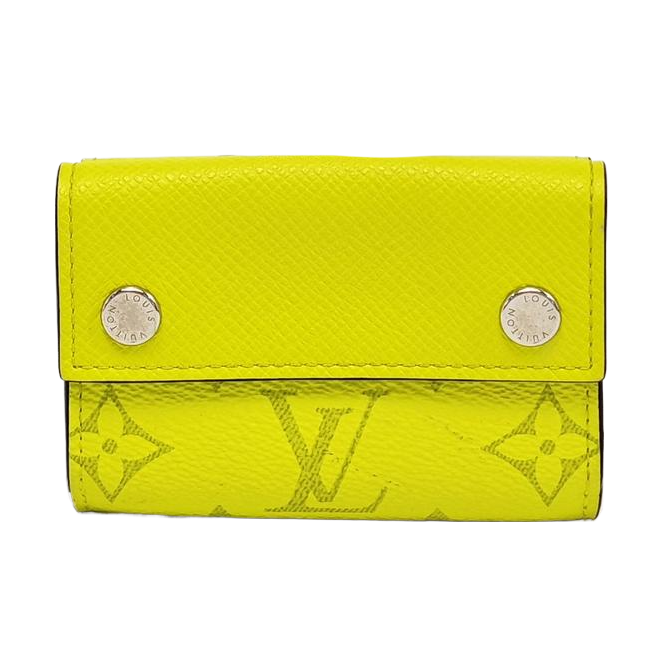DISCOVERY Monogram Coated Canvas Yellow Card Holder