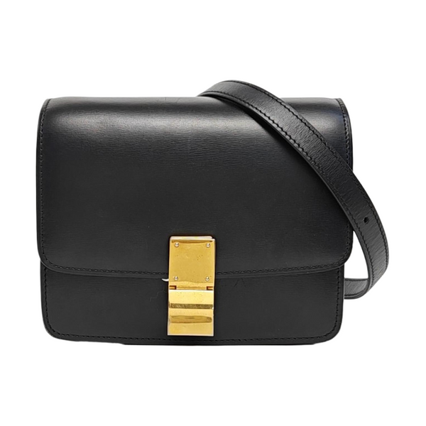 Authenticated pre-owned  CLASSIC BOX Mini Calfskin Black - Shoulder Bag at Looply