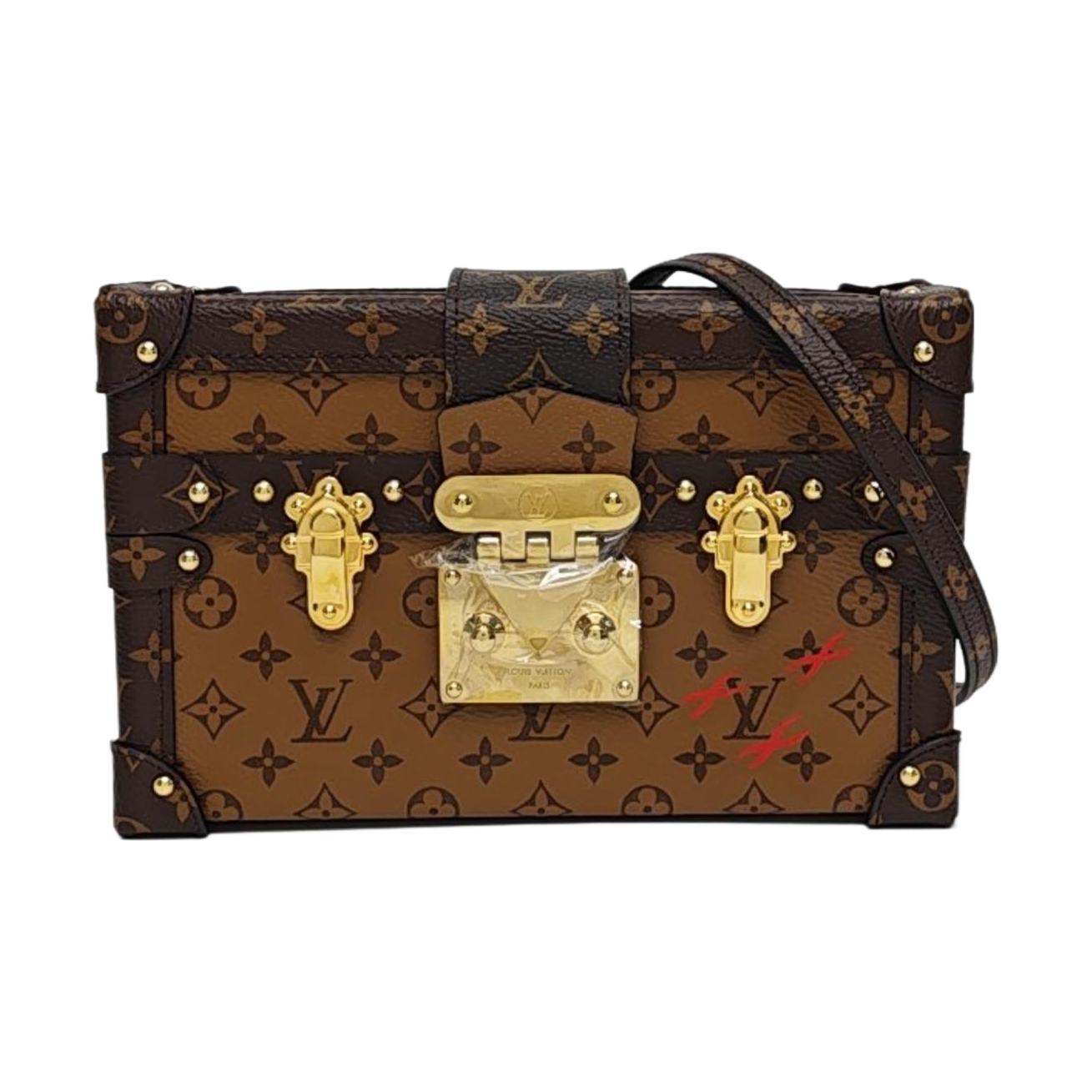 PETITE MALLE Monogram Coated Canvas Brown
