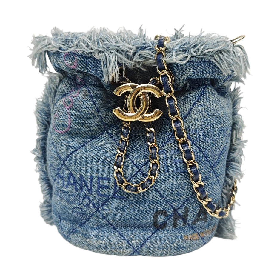 DRAWSTRING Mini Quilted Denim Blue