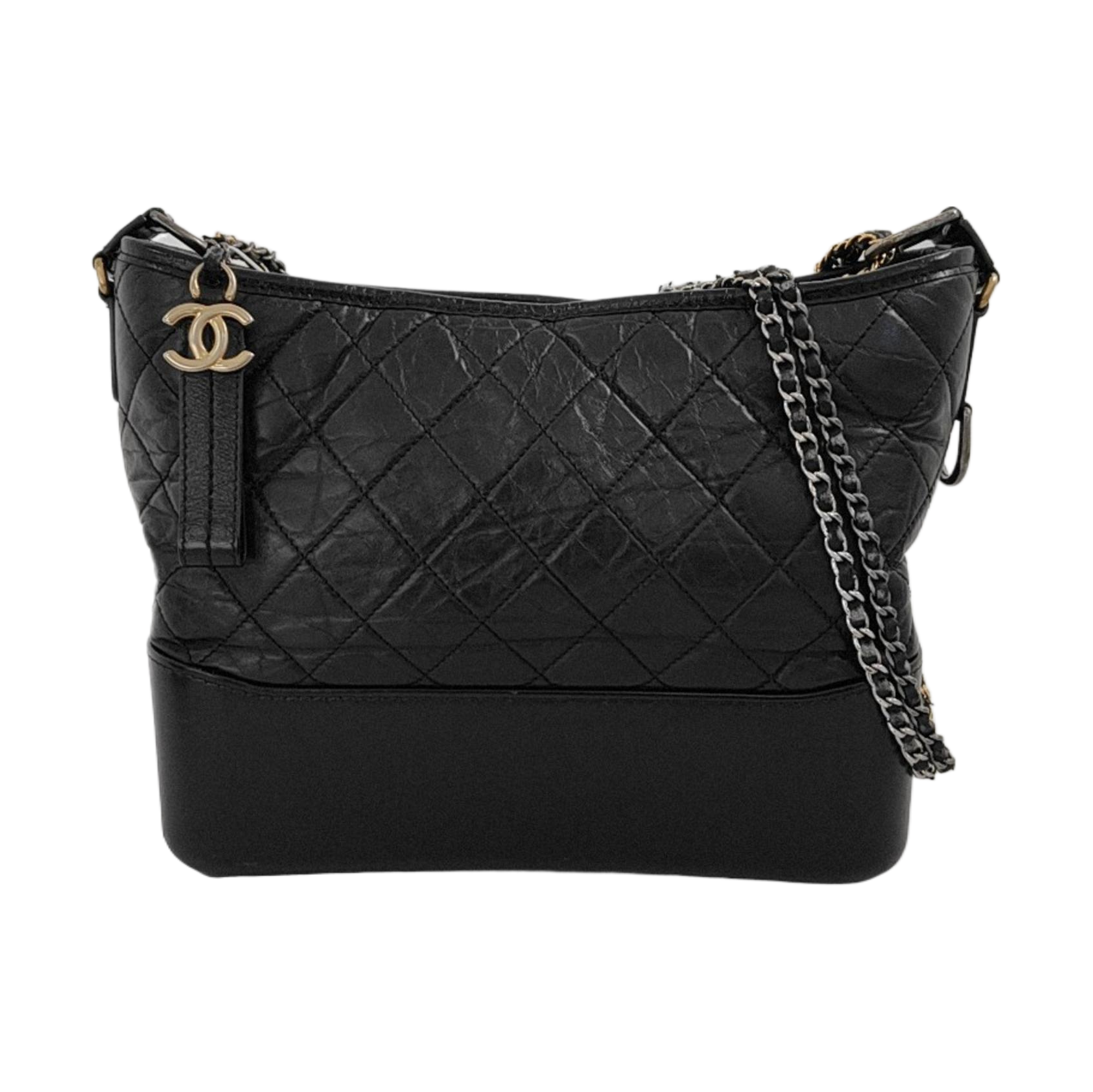 GABRIELLE Medium Quilted Lambskin Black
