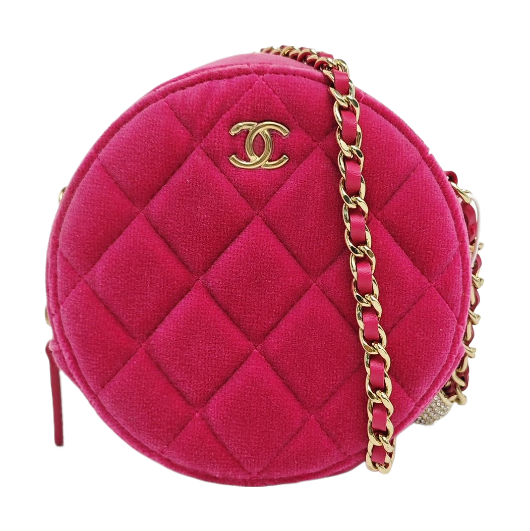 ROUND Quilted Velvet Red