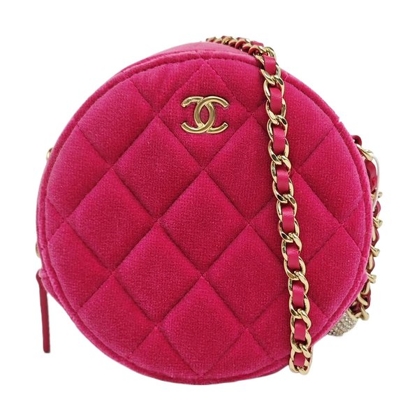 ROUND Quilted Velvet Red