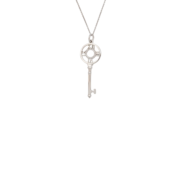 Tiffany Keys 18k White Gold Silver Necklace