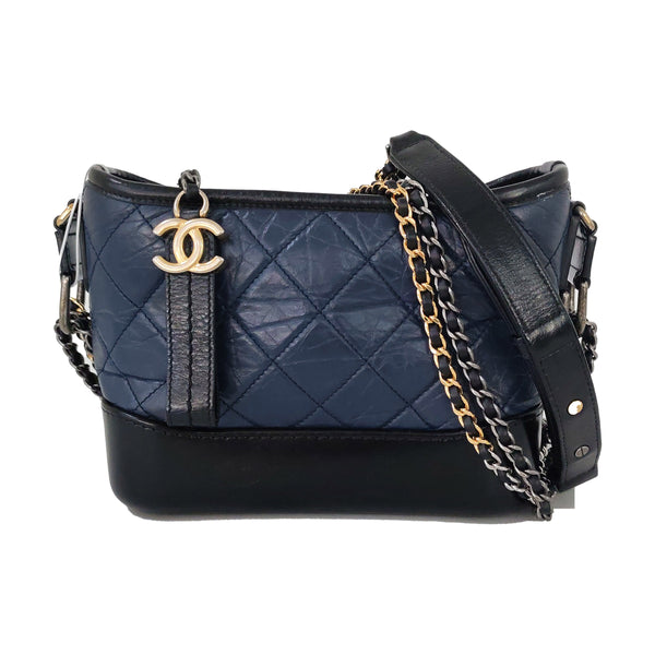 Authenticated pre-owned  GABRIELLE Small Quilted Calfskin Blue - Shoulder Bag at Looply