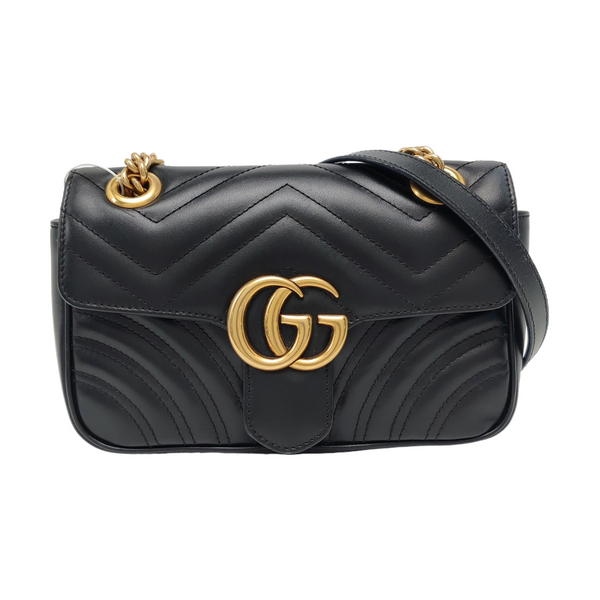 GG Marmont Small Quilted Calfskin Black