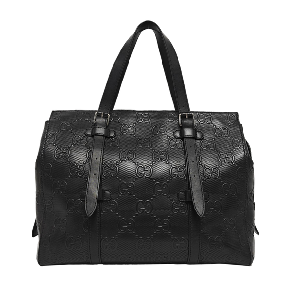 Monogram Calfskin Tote Bag Black