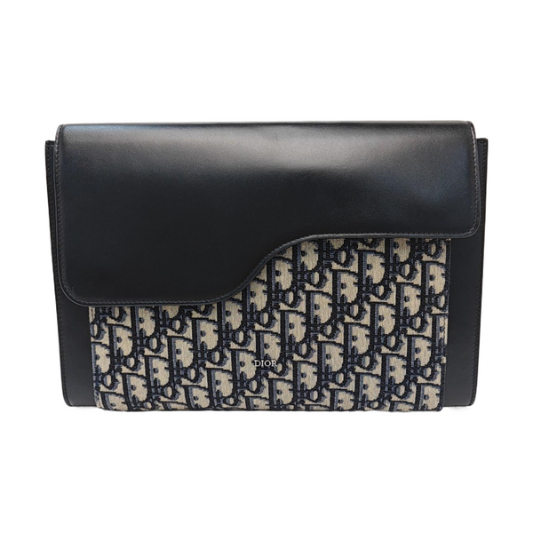 Oblique Canvas Clutch Blue