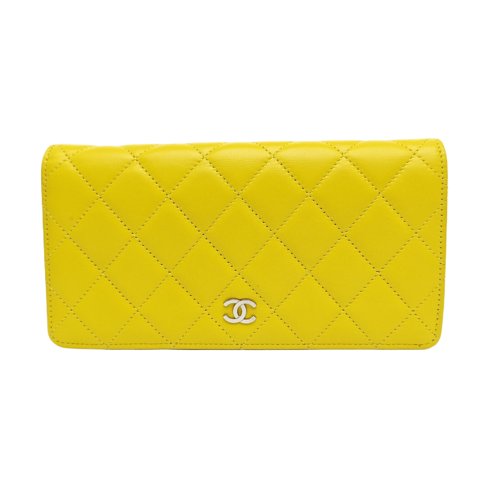 Quilted Lambskin Wallet Yellow