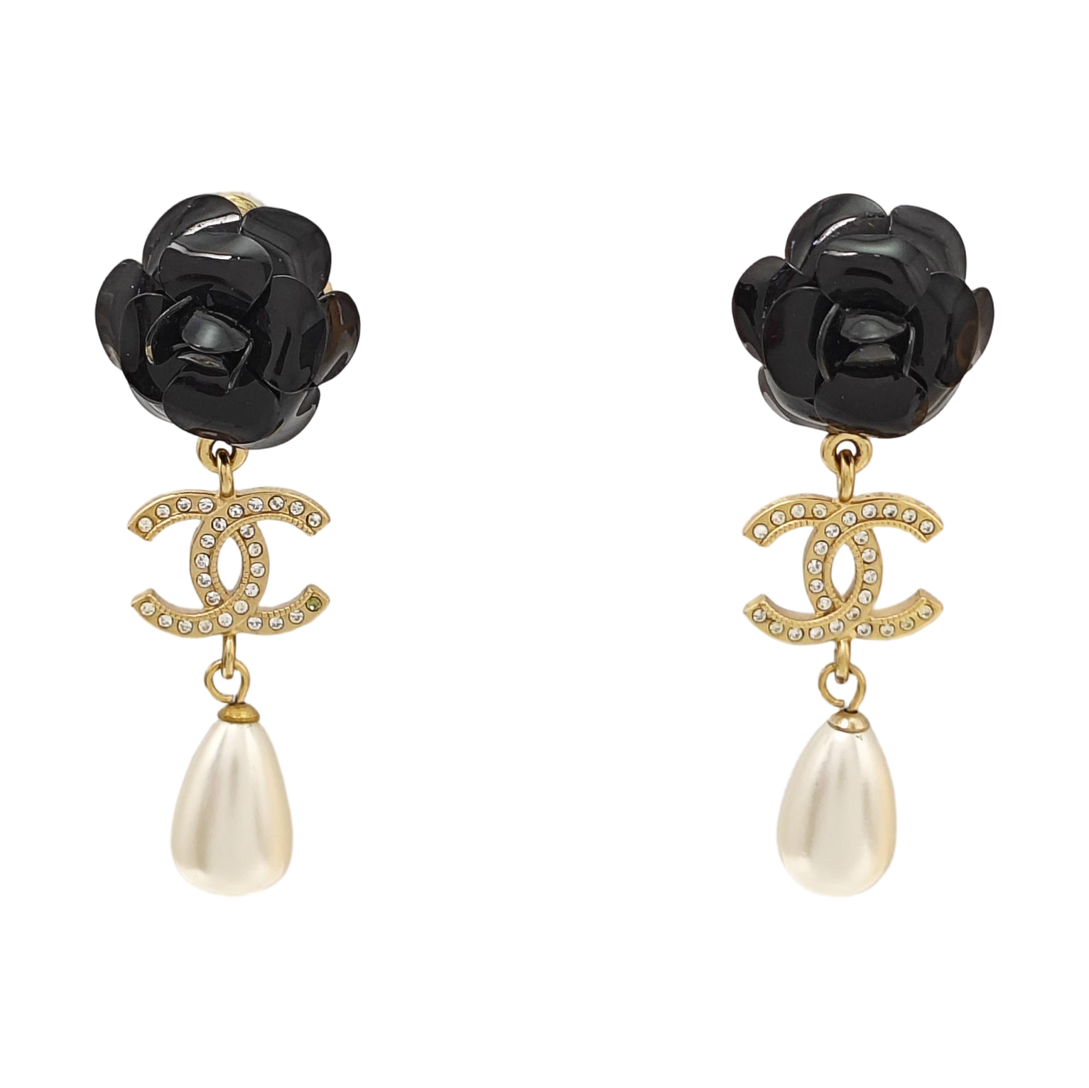 Metal Black Stud Earrings
