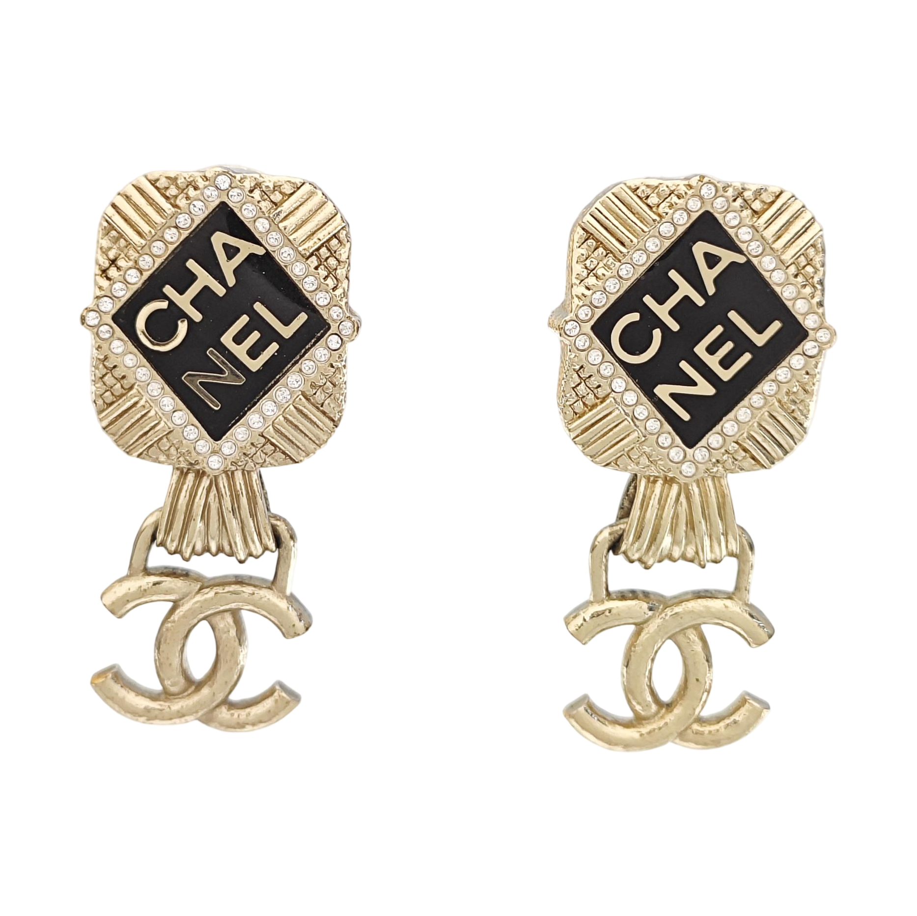 CC Logo Metal Gold Earrings