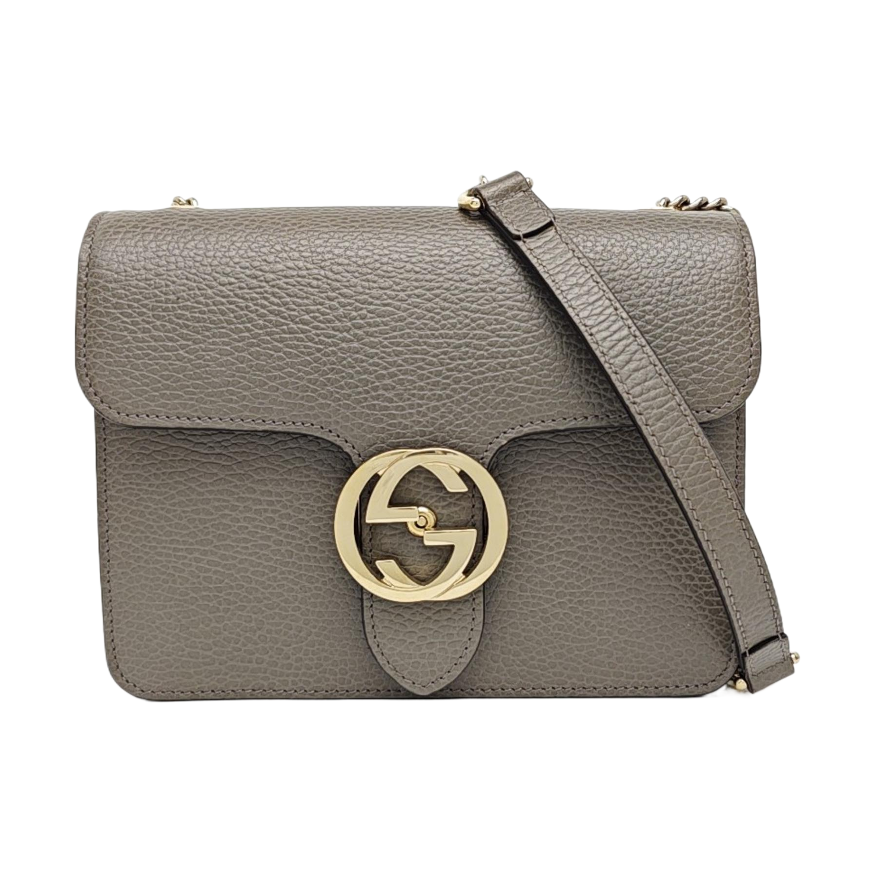 Interlocking G Small Calfskin Gray