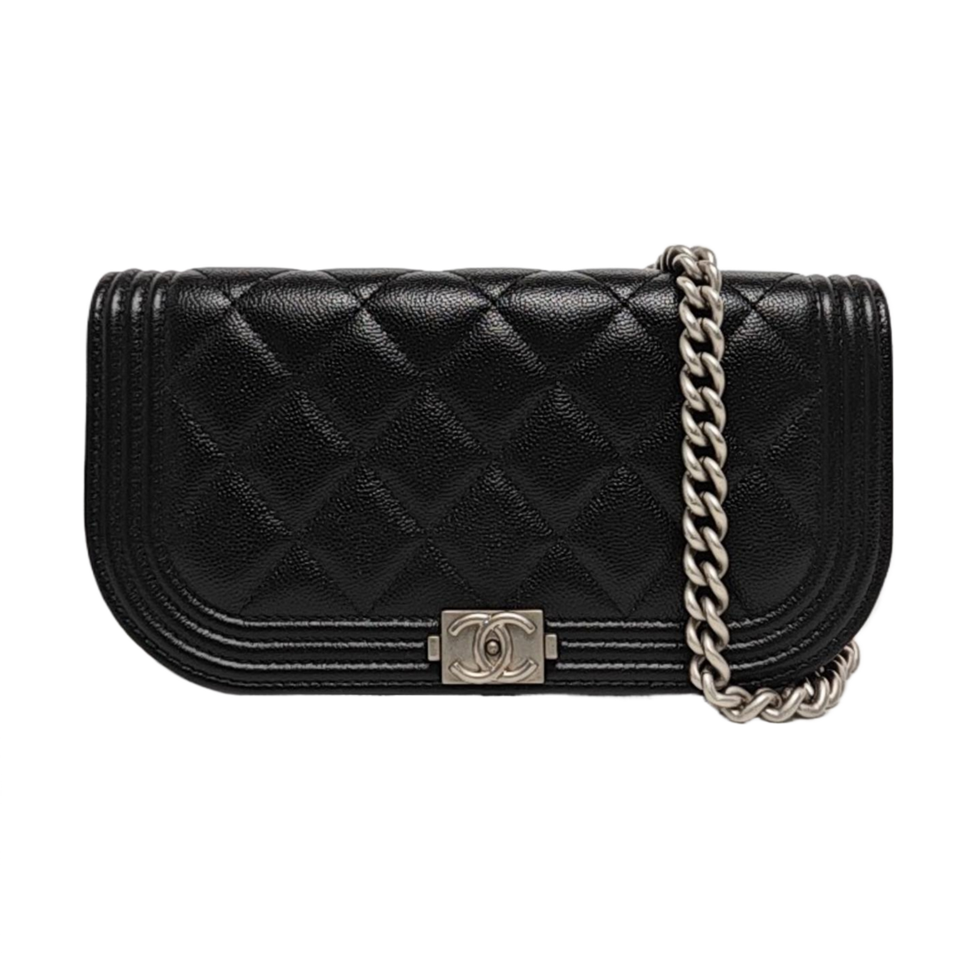 Quilted Grained Calfskin Black