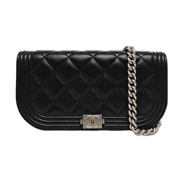 Quilted Grained Calfskin Black