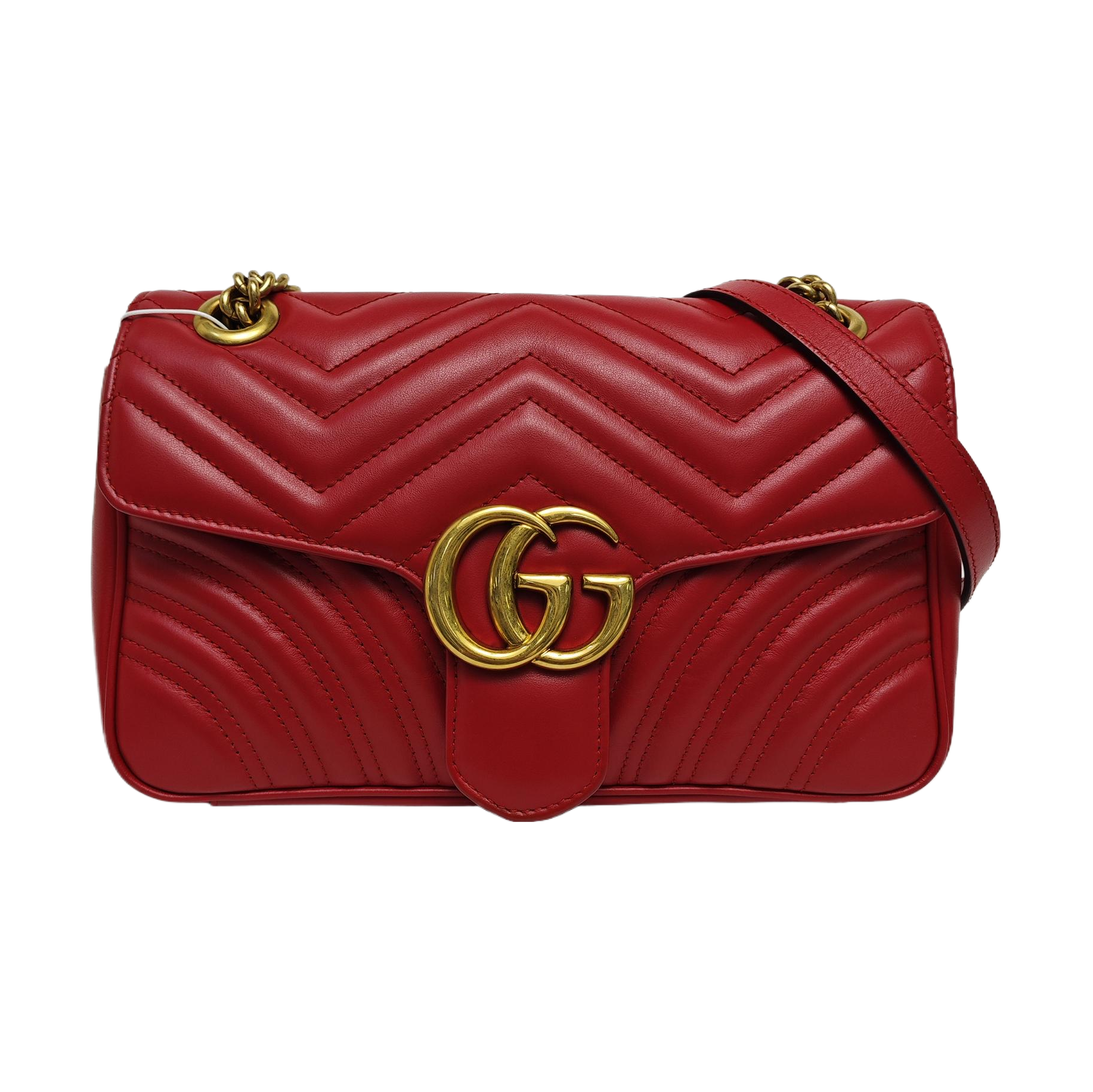 GG Marmont Medium Quilted Calfskin Red