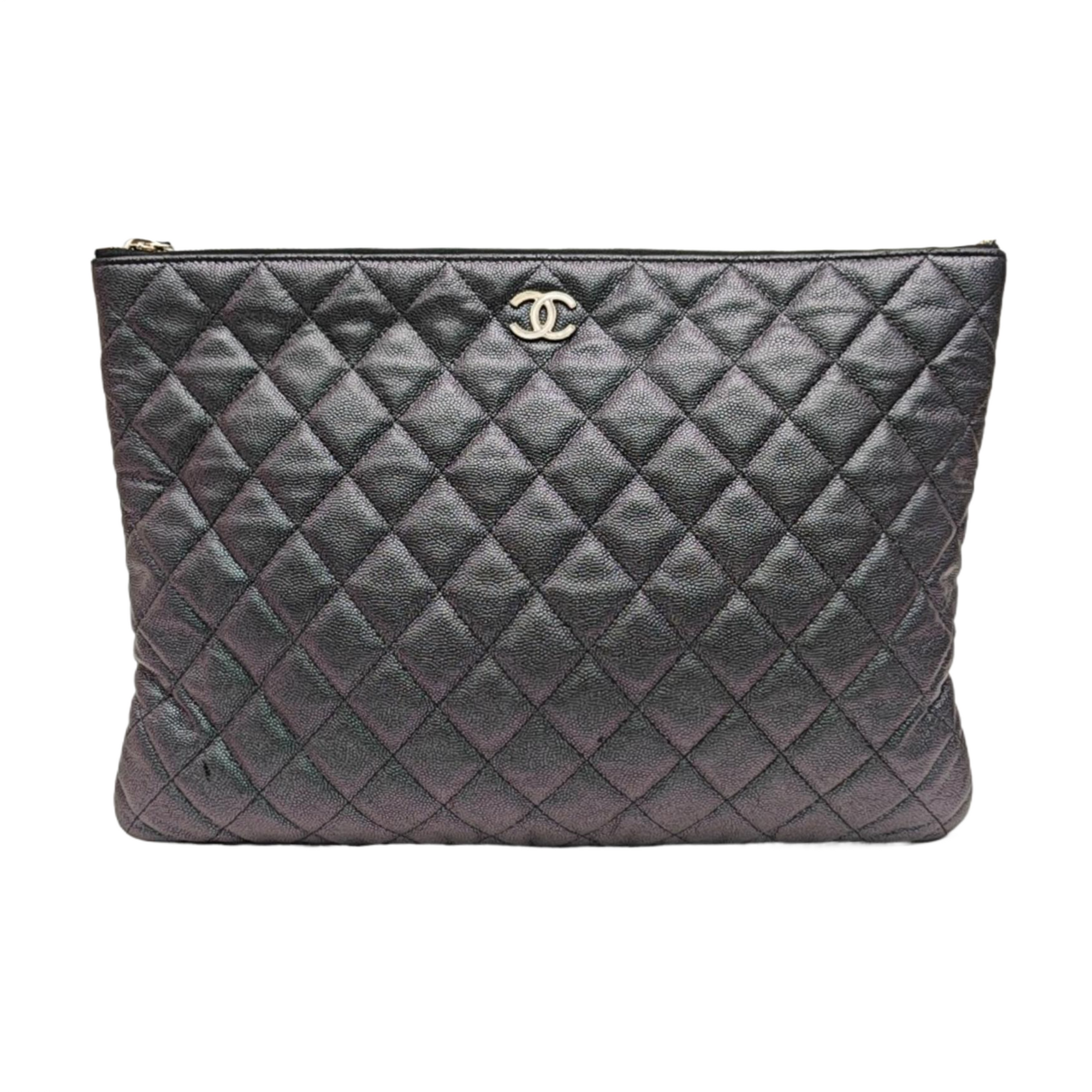 Quilted Patent Leather Tote Bag Green