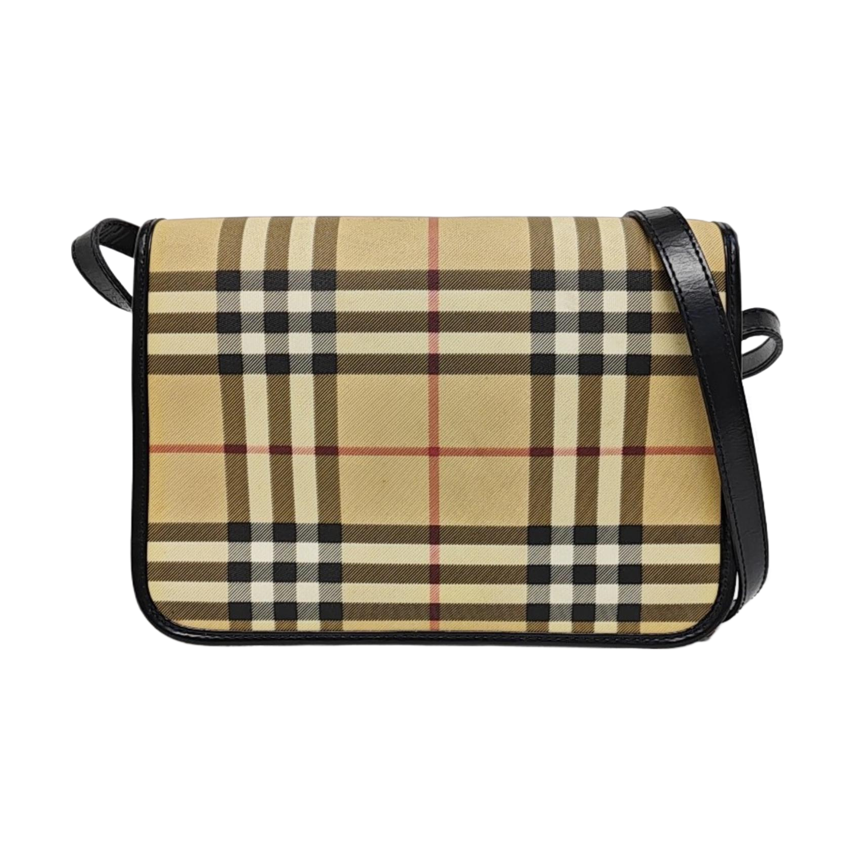 Coated Canvas Crossbody Bag Beige