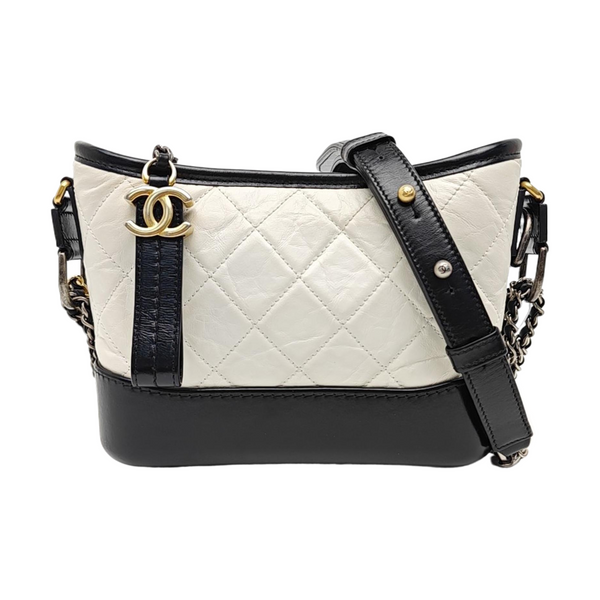 GABRIELLE Small Quilted Calfskin White