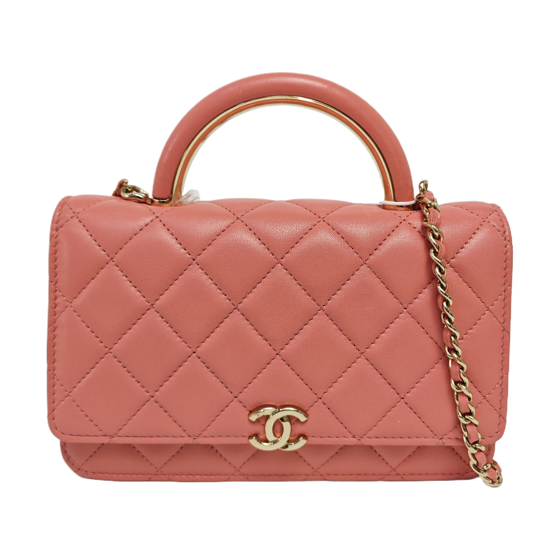 Quilted Lambskin Shoulder Bag Pink